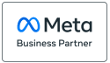 a meta business partner logo on a white background .