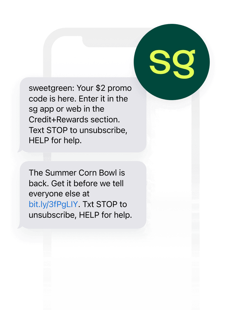 sweetgreen Adds 10K New SMS Subscribers With Braze-Powered Promo Code Campaign