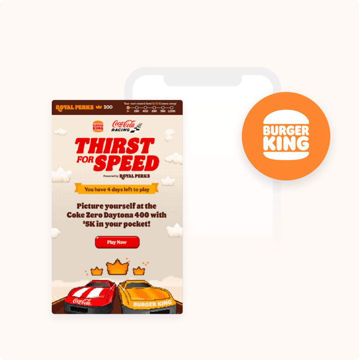 a burger king advertisement that says thirst for speed