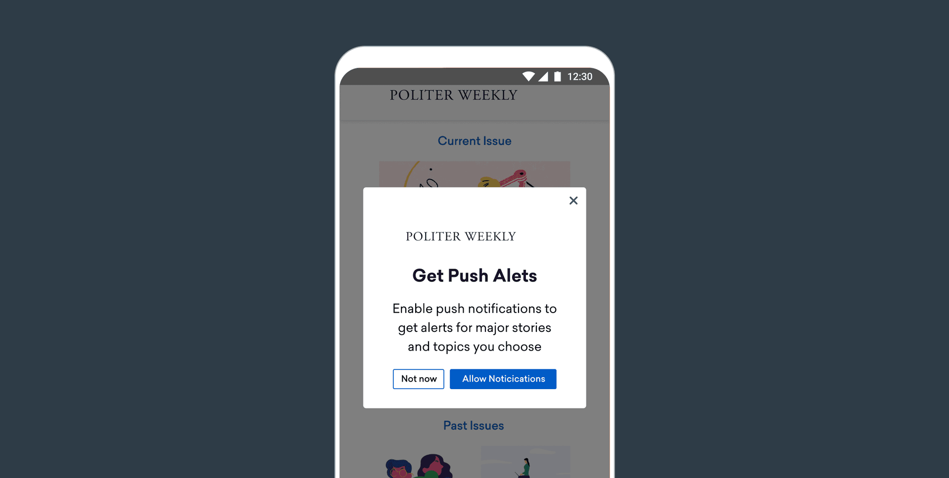 An example of a push primer in-app message