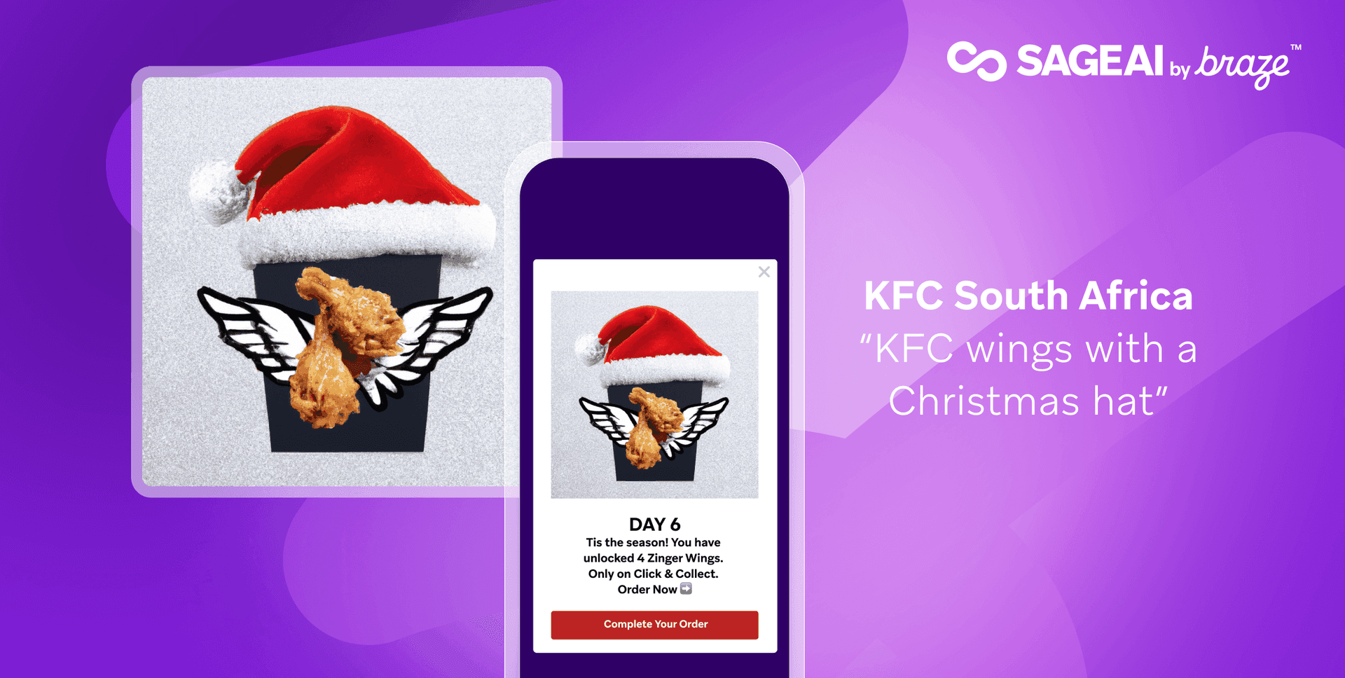 an image showing KFC's AI generated chicken santa