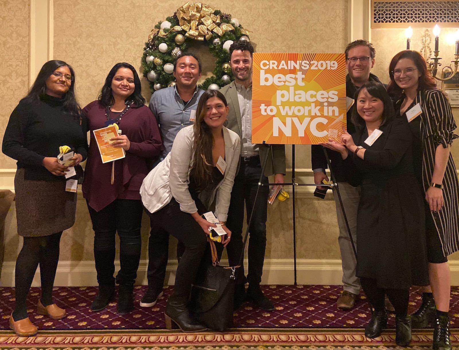 Braze employees at the 2019 Crain's Best Places to Work in New York City luncheon