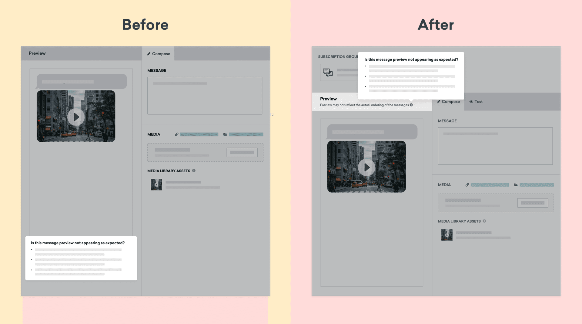 Surfacing the preview information below the header for better discoverability upon finding out users were not interacting with them below the fold