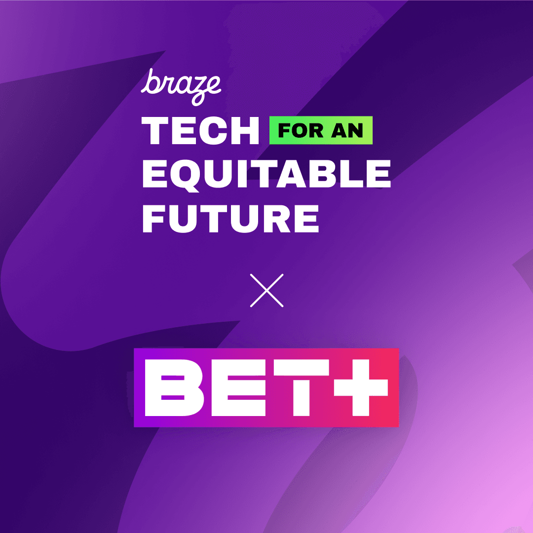 an advertisement for braze tech for an equitable future