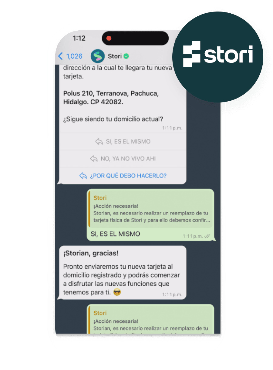 Stori improves the customer experience with interactive WhatsApp messaging