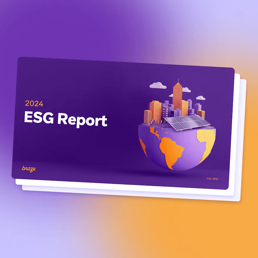 an illustration of a city on a globe with the words 2024 esg report