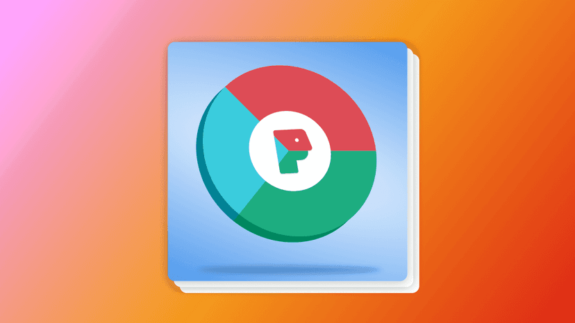 a colorful circle with the letter p inside of it