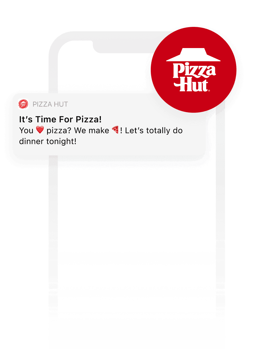a pizza hut advertisement on a cell phone
