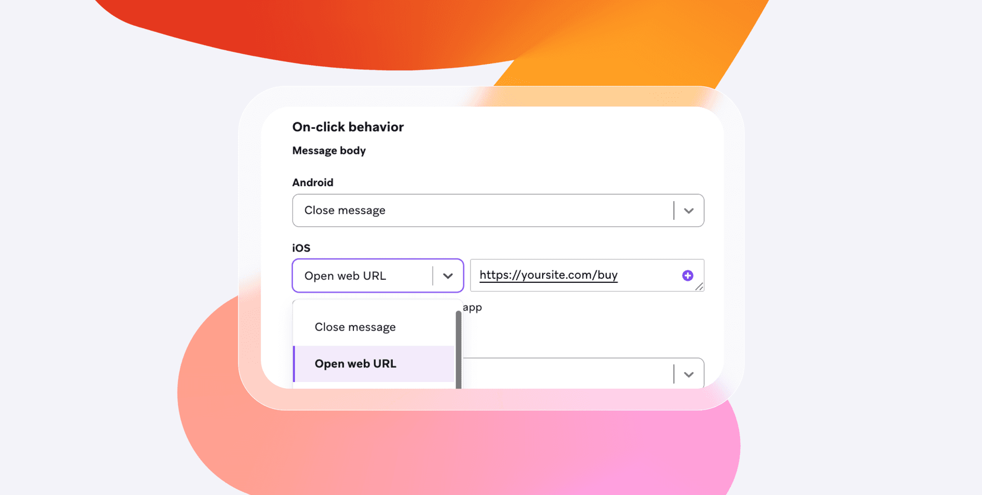 a screenshot of an on-click behavior page