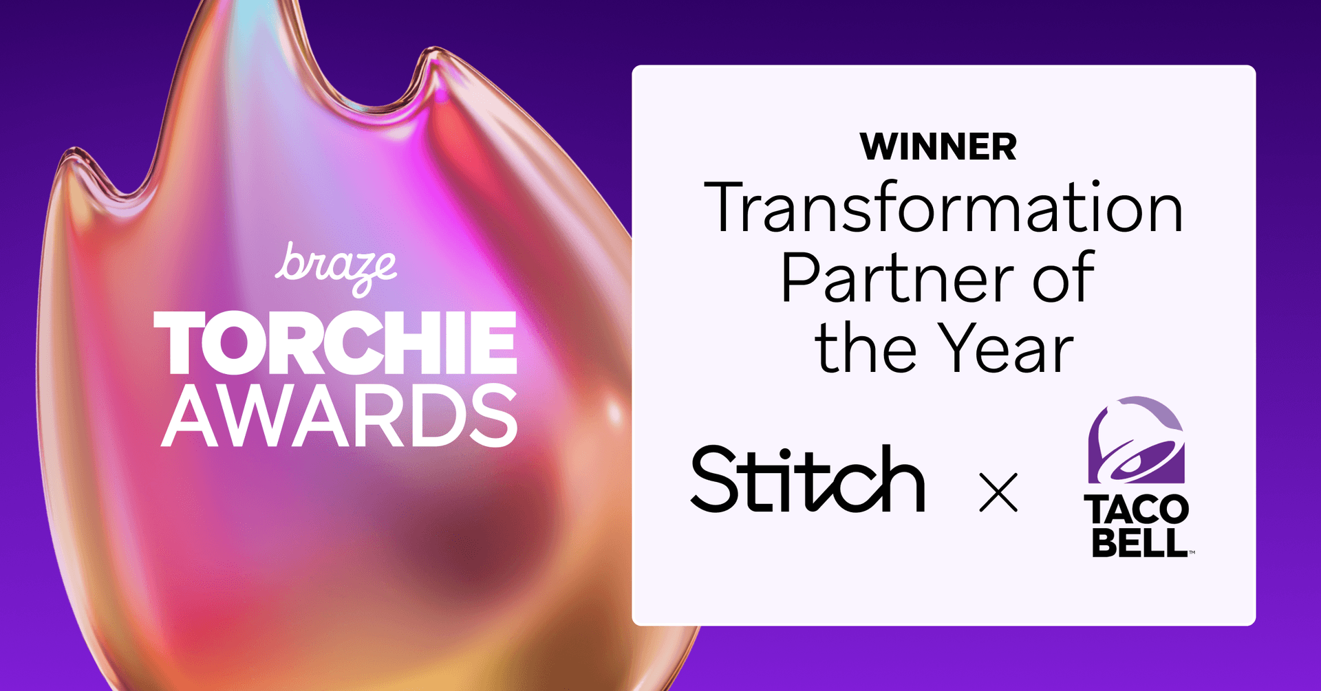 braze torchie awards winner stitch x taco bell