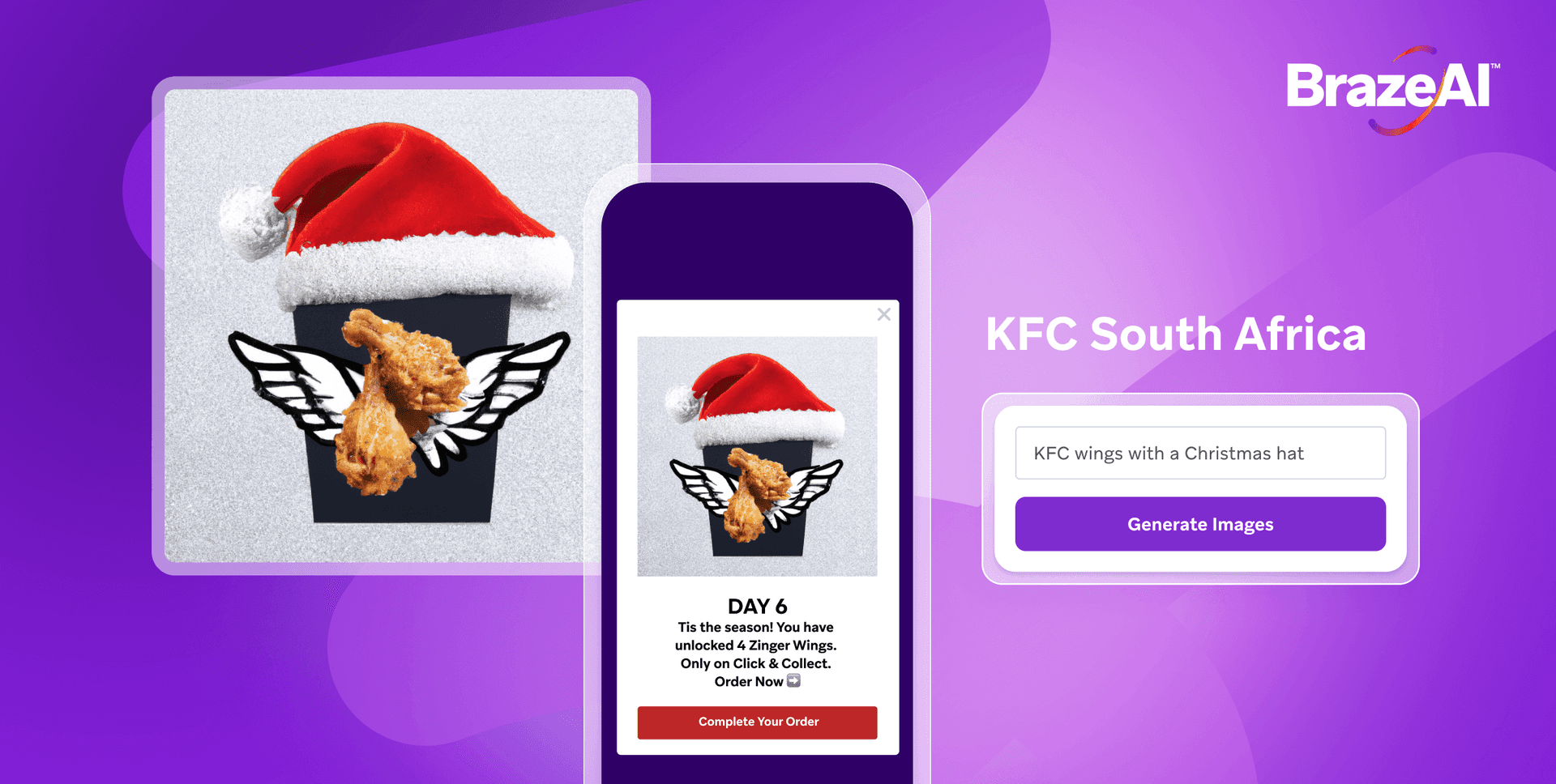 une image montrant l’image générée par KFC évoquant Noël