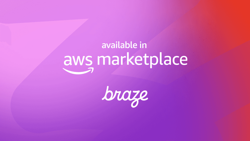 Braze と is available in AWS Marketplaceのロゴが並んでいる