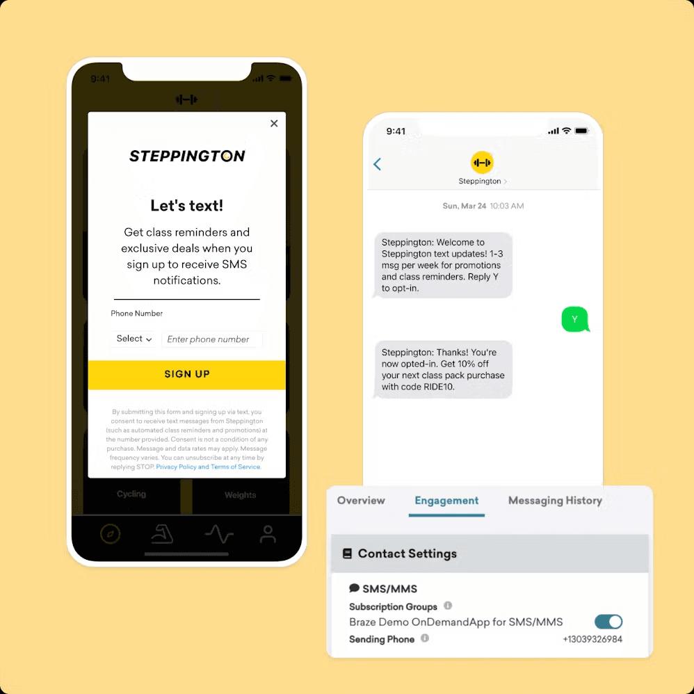 a screenshot of a steppington app on a phone
