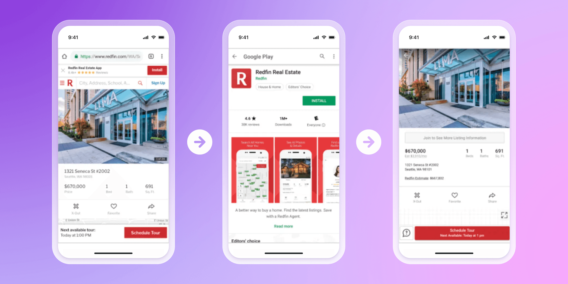 a screenshot of a real estate app on a phone