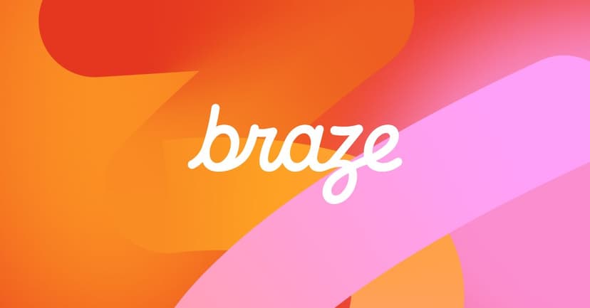 the braze logo is on a pink and orange background .