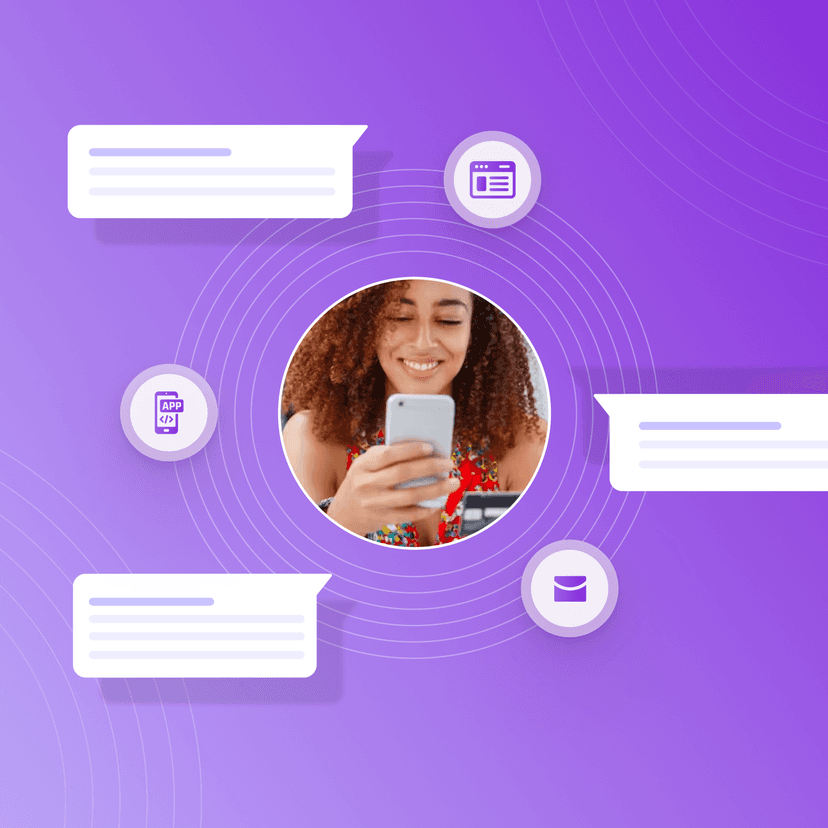 a person on a phone surrounded by whatsapp messages