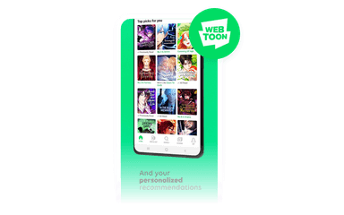 a screenshot of the webtoon app on a cell phone .