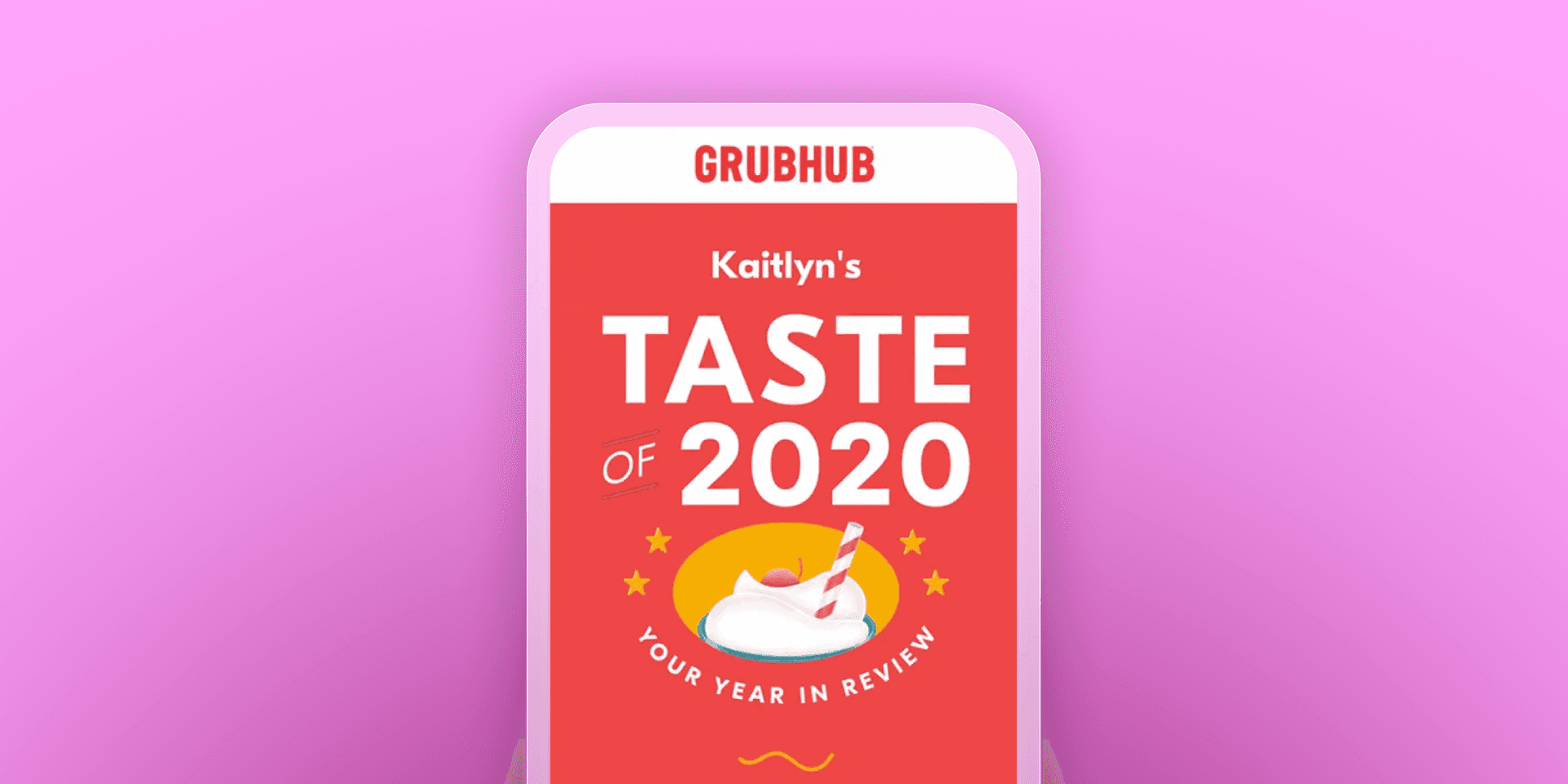 a phone displaying a taste of 2020 badge
