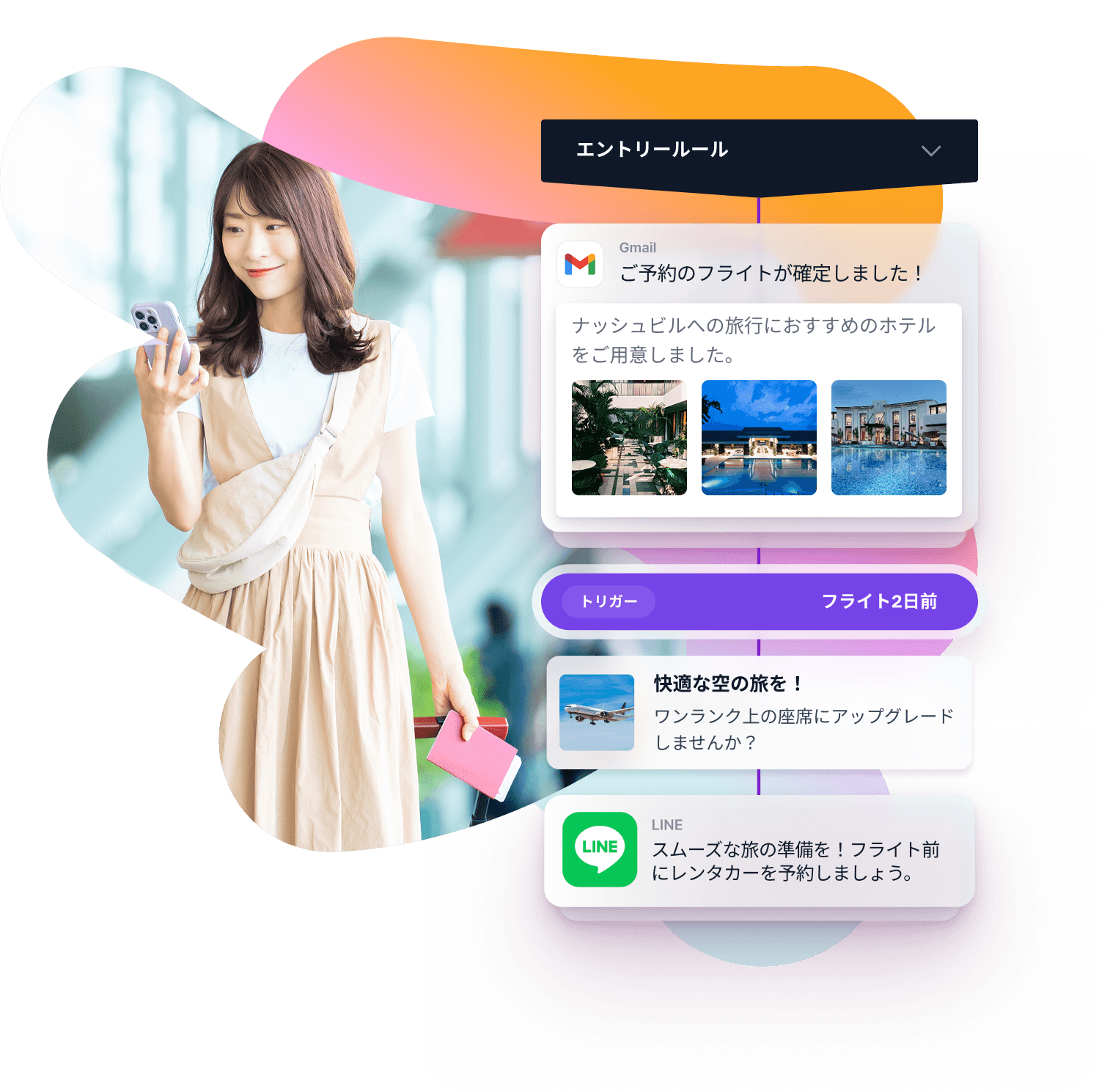 a woman is holding a pink purse and looking at her phone