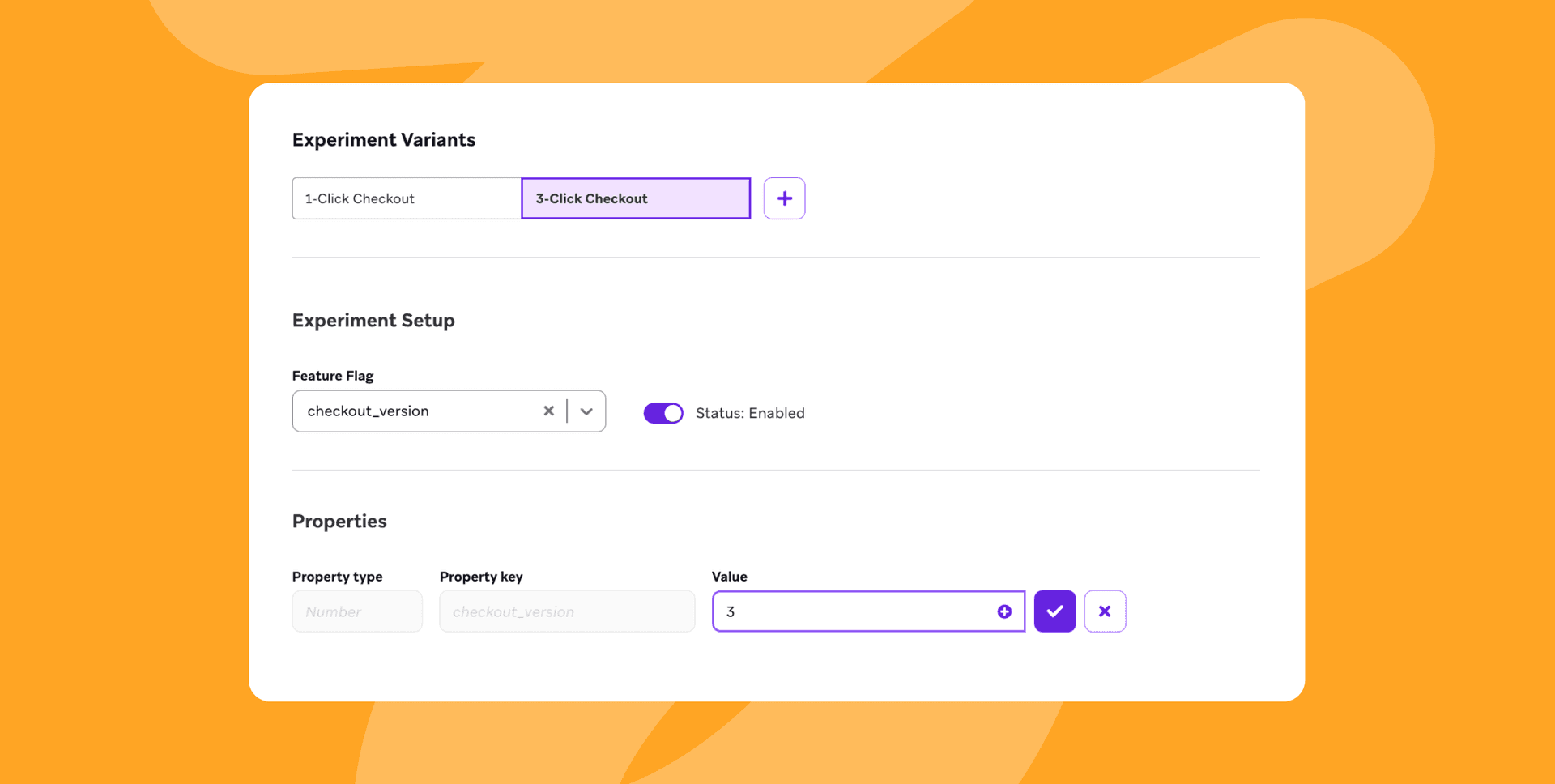 a screenshot of the experiment variants page