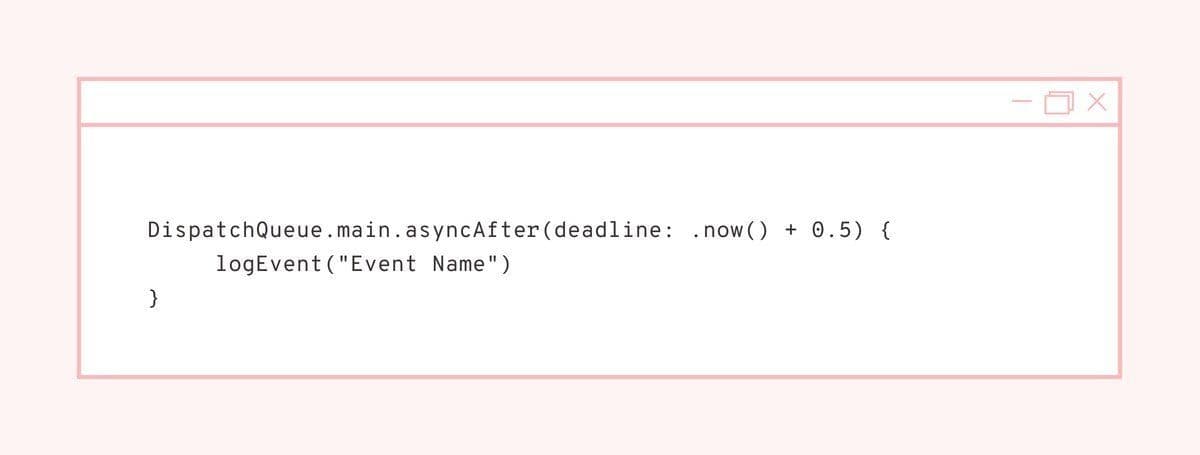 a computer screen with a text box that says `` dispatchqueue.main.asyncafter ( deadline : now ) + 0.5 '' .