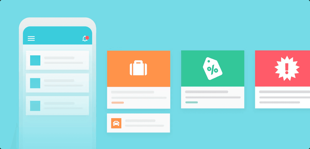 an illustration of a cell phone with various icons on it