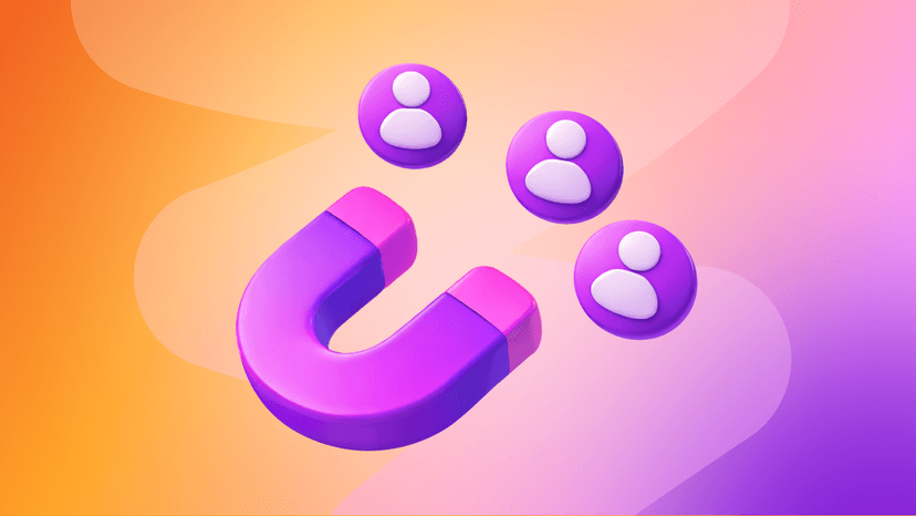 A purple U-shaped magnet attracting three user icons.