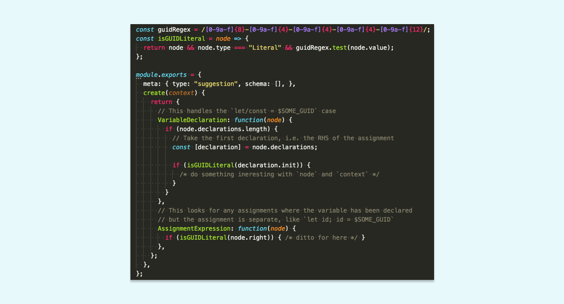 ESLint is all about finding nodes - you just need to know where to look and what they’re named.