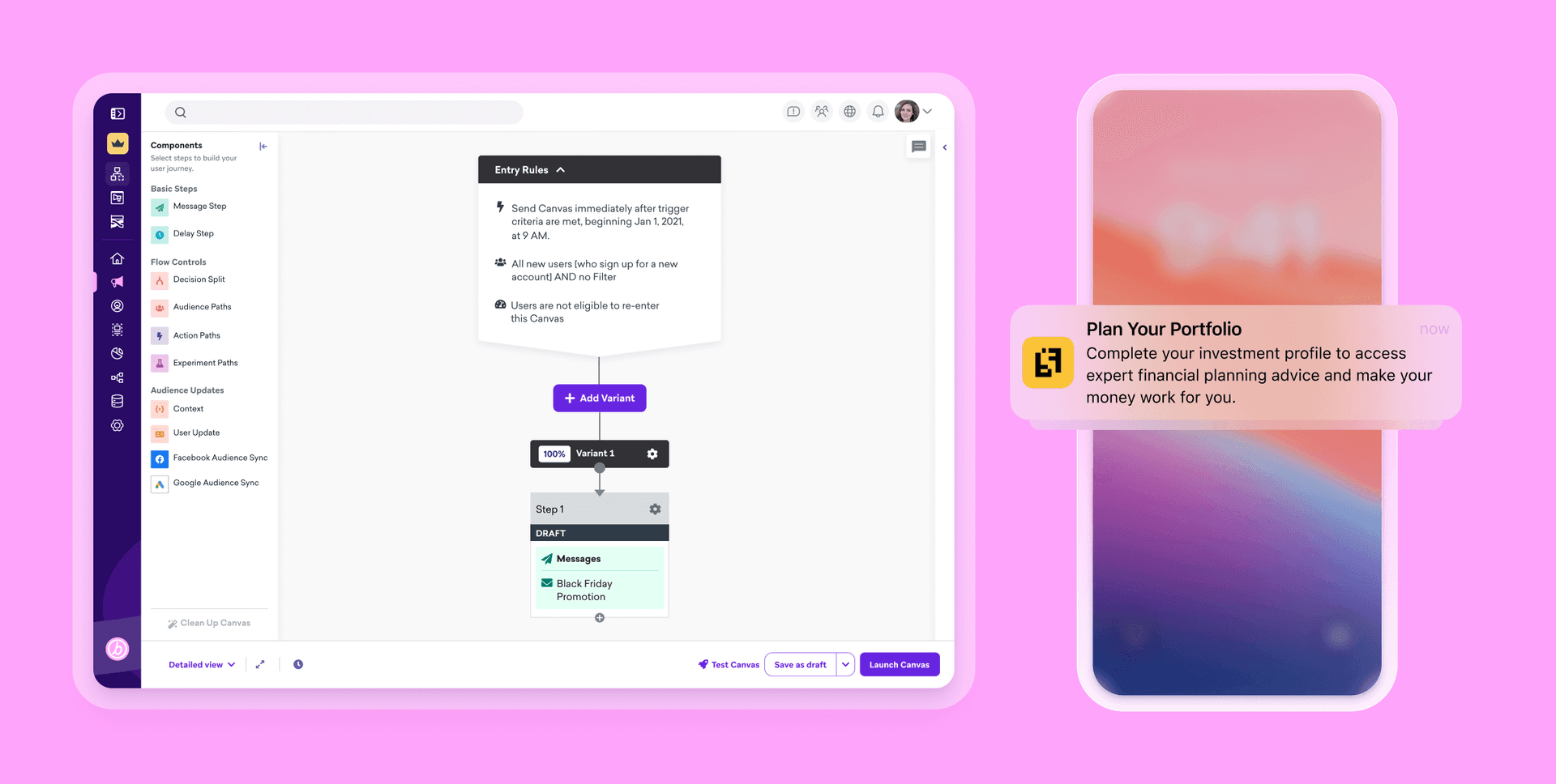 a screenshot of a website that says plan your portfolio