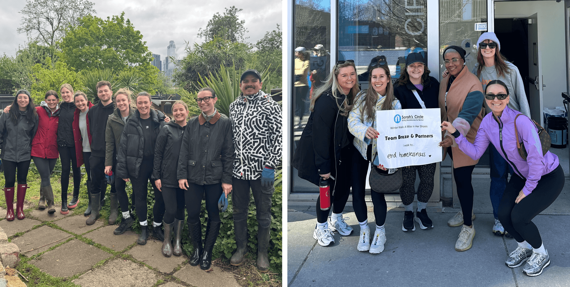 Braze volunteers at two different projects.