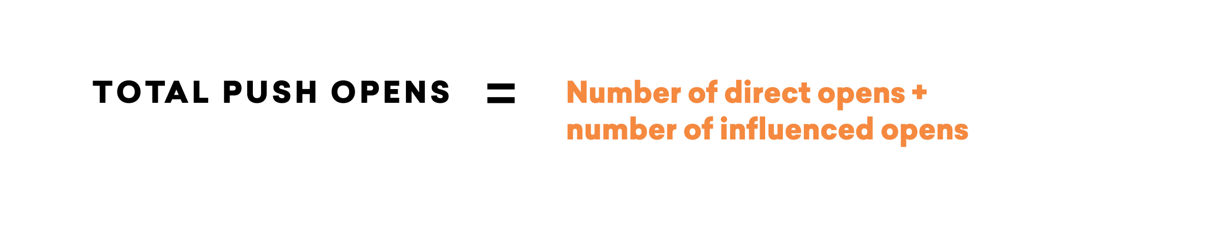 total push opens = number of direct opens + number of influenced opens