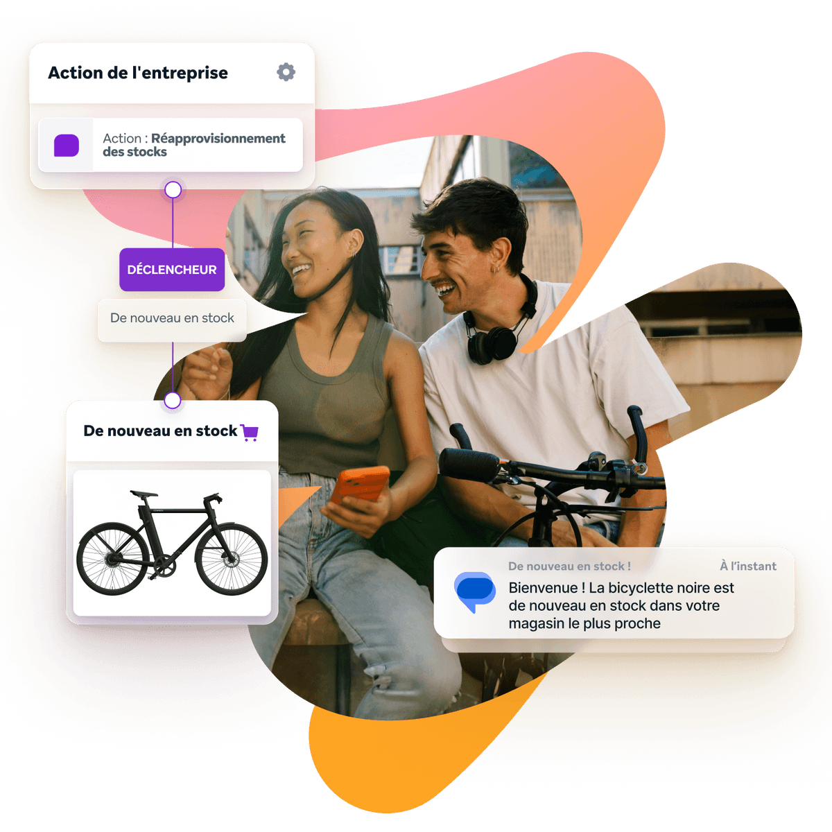 An example back-in-stock alert push notification