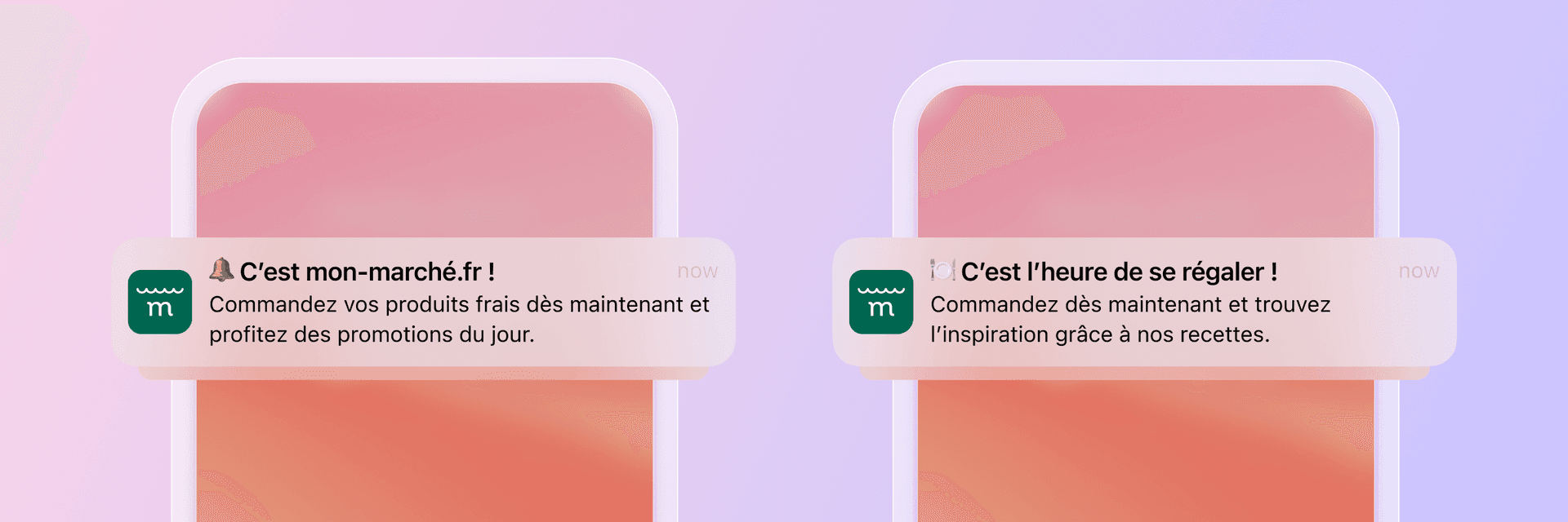 a notification on a phone that says c'est mon-marché.fr