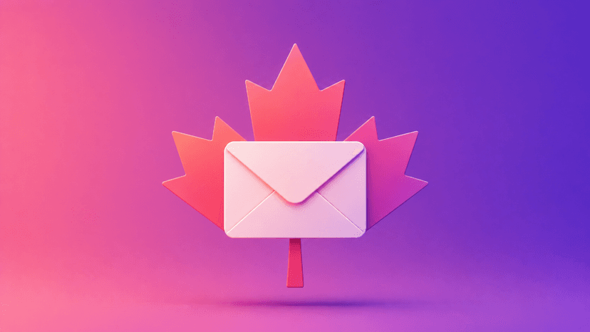 An icon of an email and maple leaf