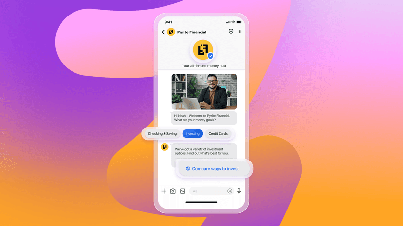 a phone with a financial app on it