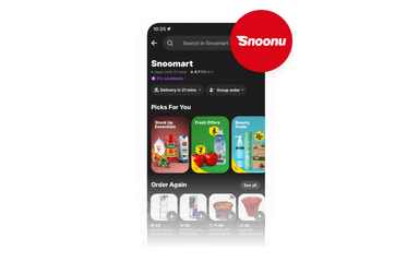 a screenshot of a snoonu app on a phone