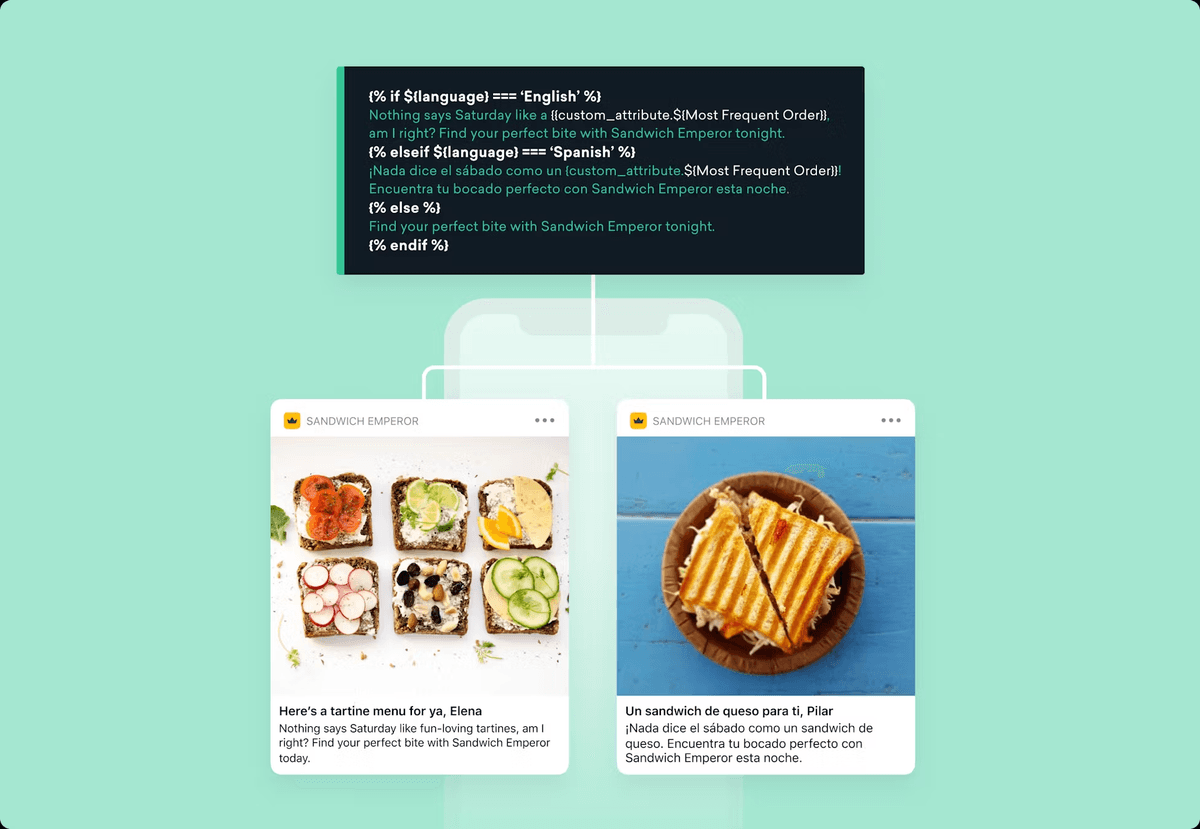 a sandwich emperor ad is displayed on a phone screen