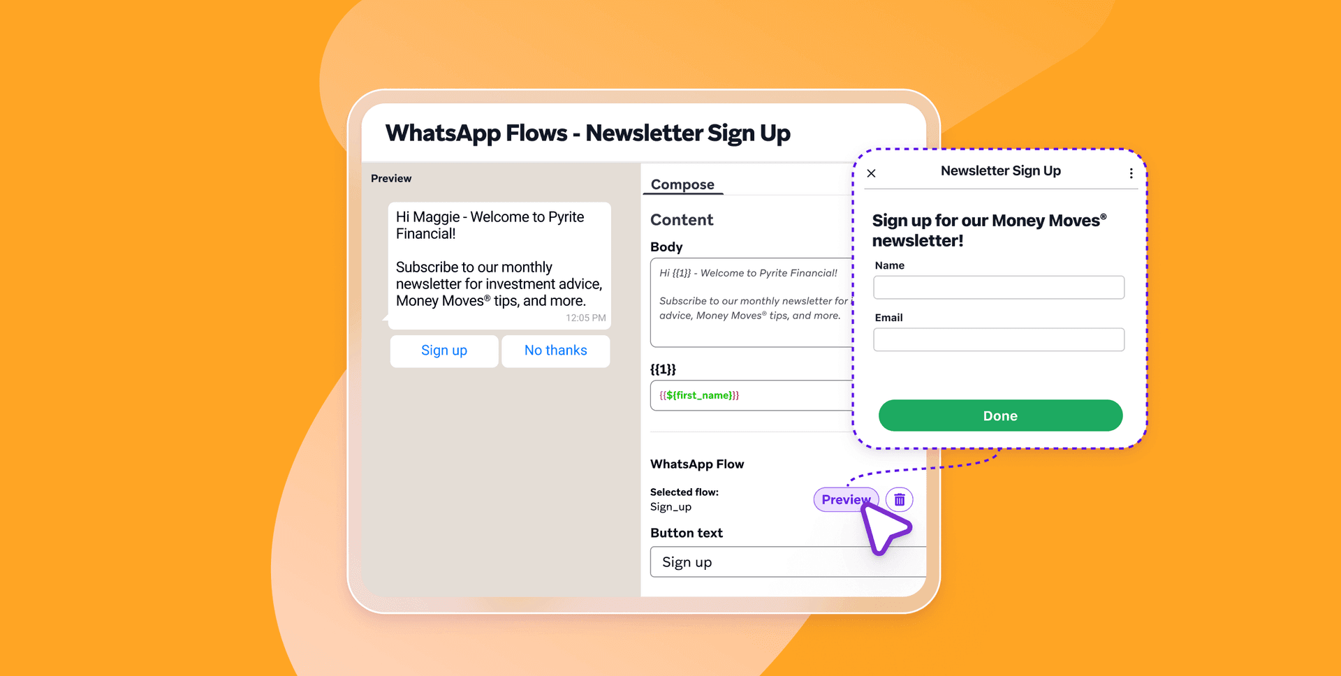 WhatsApp Flows newsletter signup