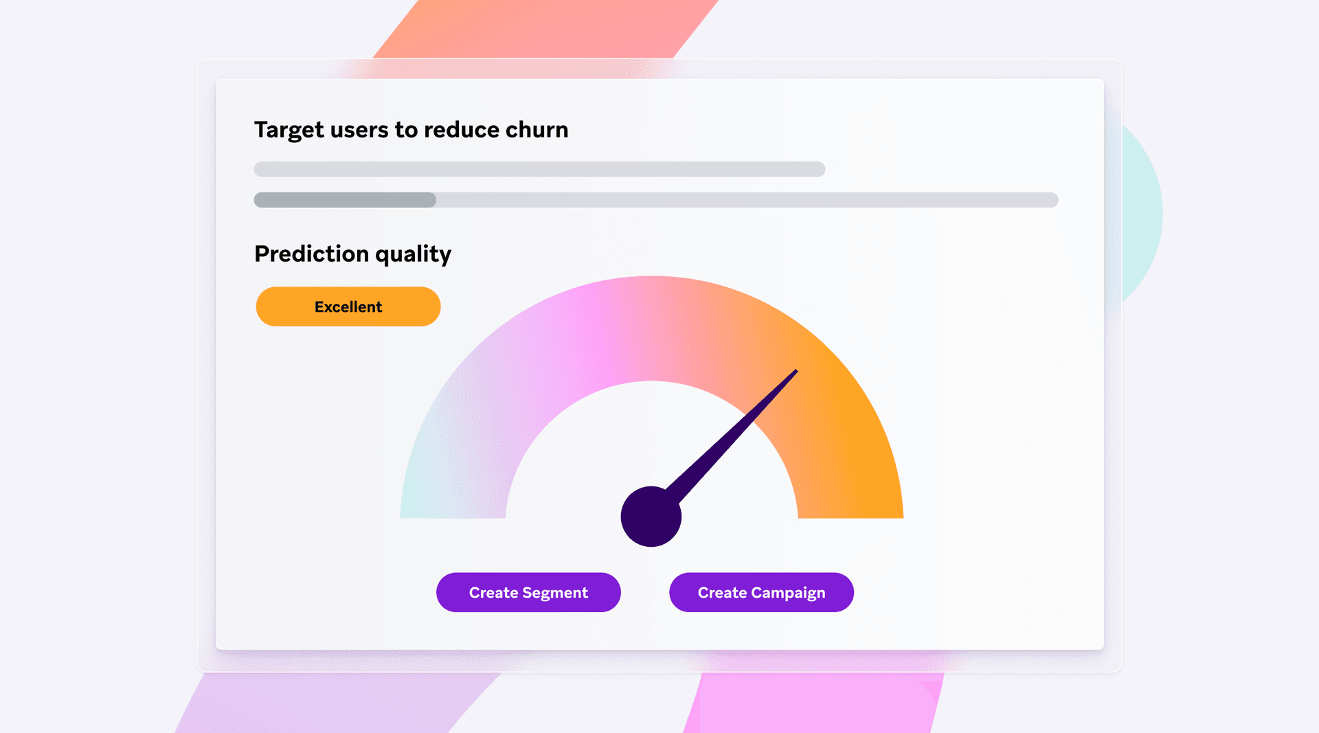 an illustration of a gauge that says target users to reduce churn