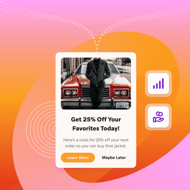 um anuncio que diz "ganhe 25% de desconto nos seus favoritos hoje"