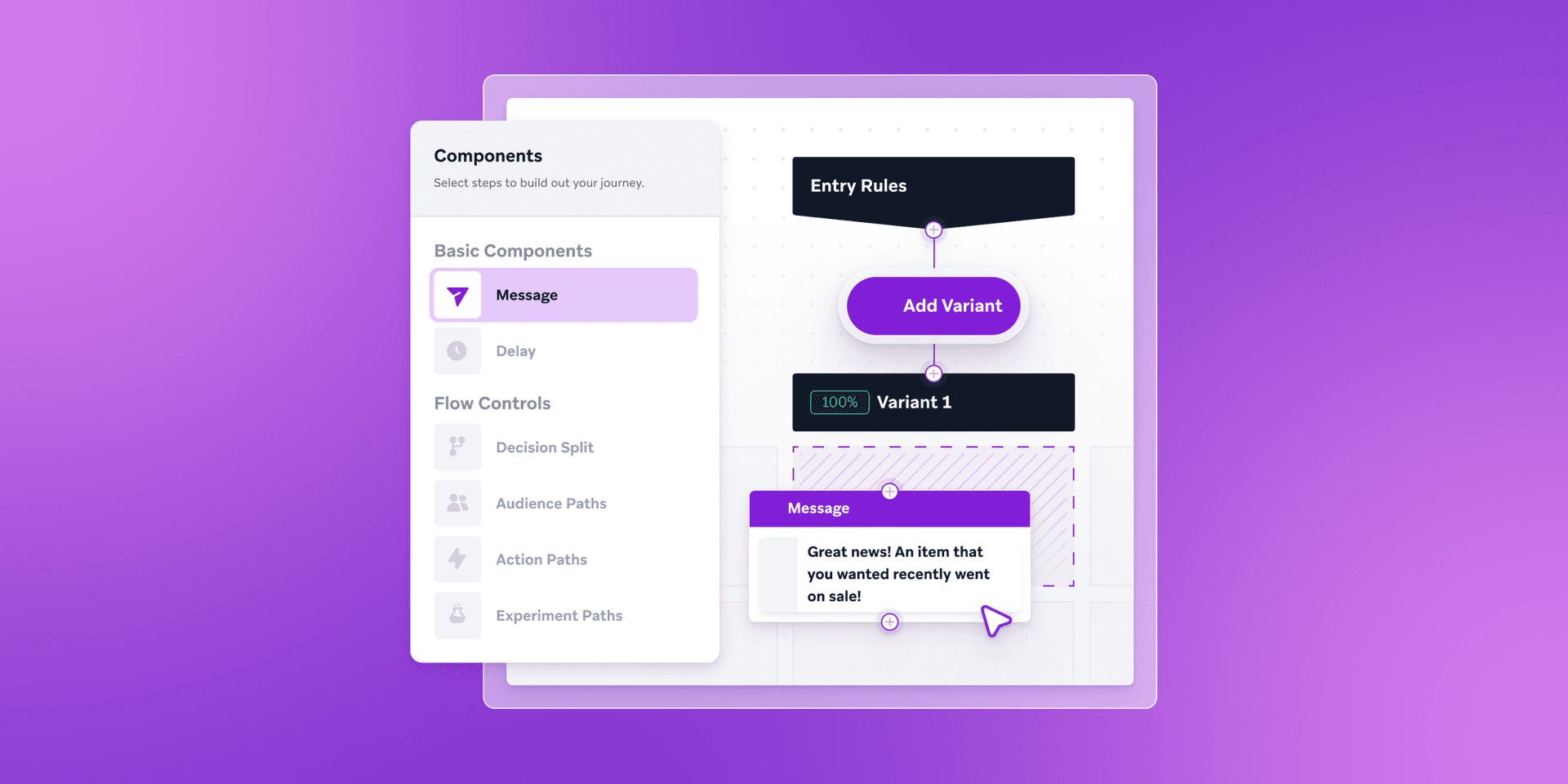 a screenshot of a flow chart with a purple background