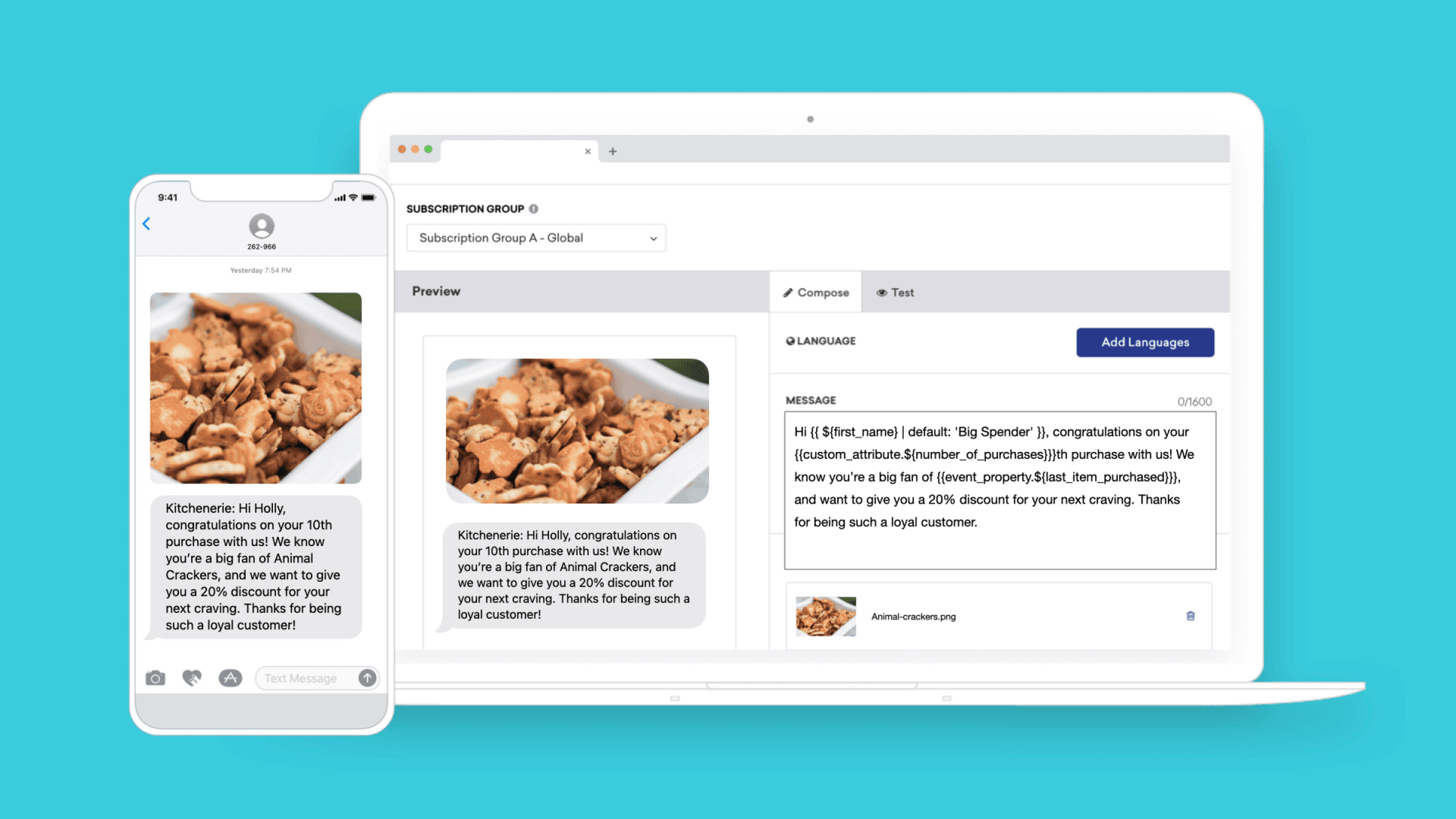 a phone and a laptop are open to a subscription group page