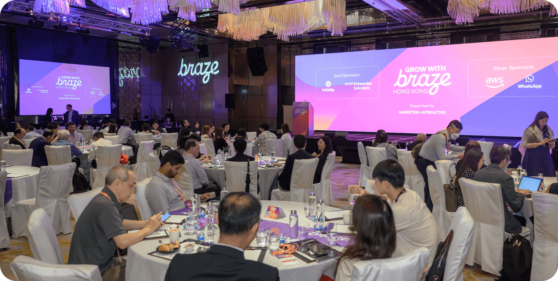 A room of marketers at an event