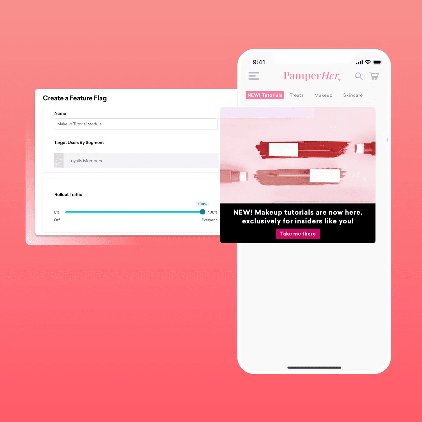 a phone with a pamper her app open on it