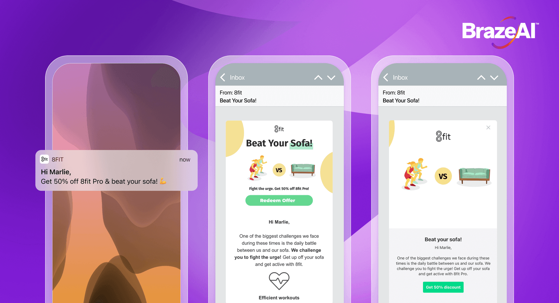 un logo BrazeIA sur fond violet