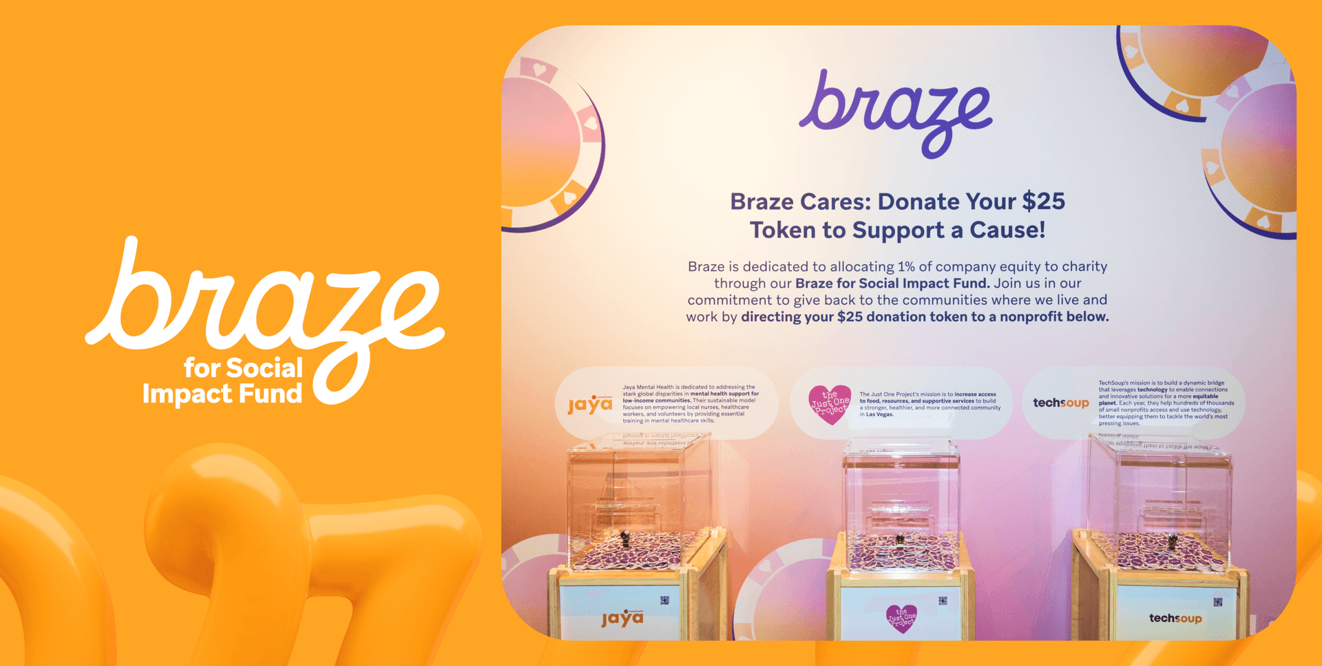 an advertisement for braze for social impact fund