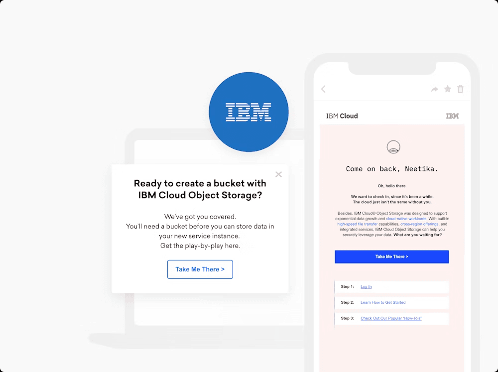 an ibm cloud object storage advertisement on a phone