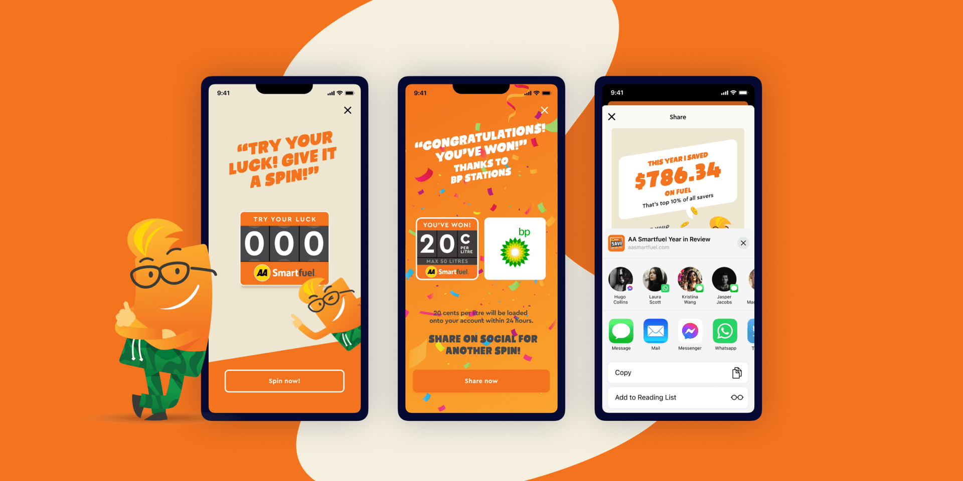 a screenshot of a smart card app that says " try your luck ! give it a spin "