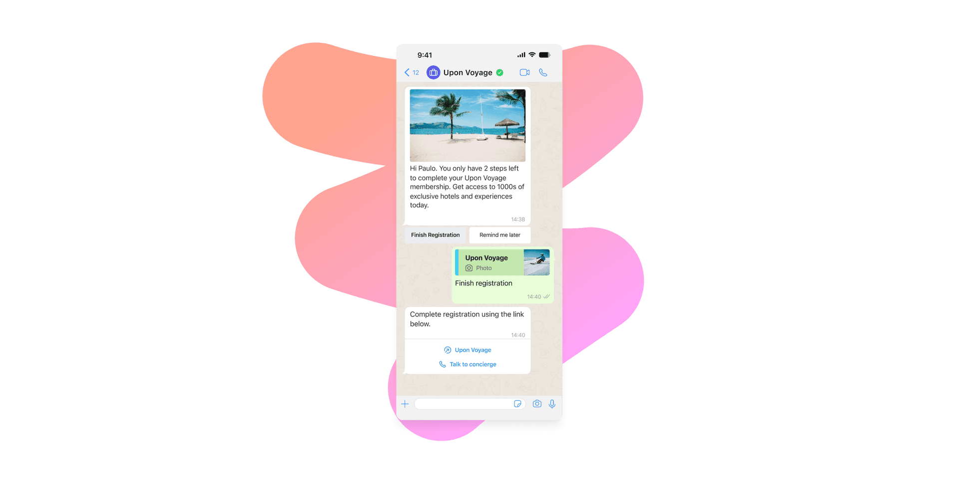 a phone screen shows a message from epson voyage