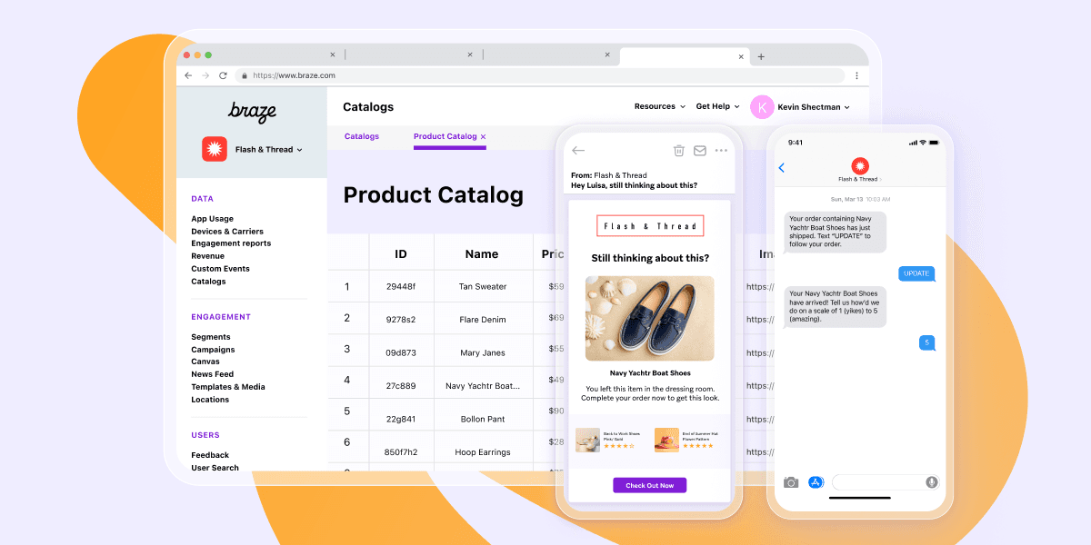 a product catalog is displayed on a computer screen